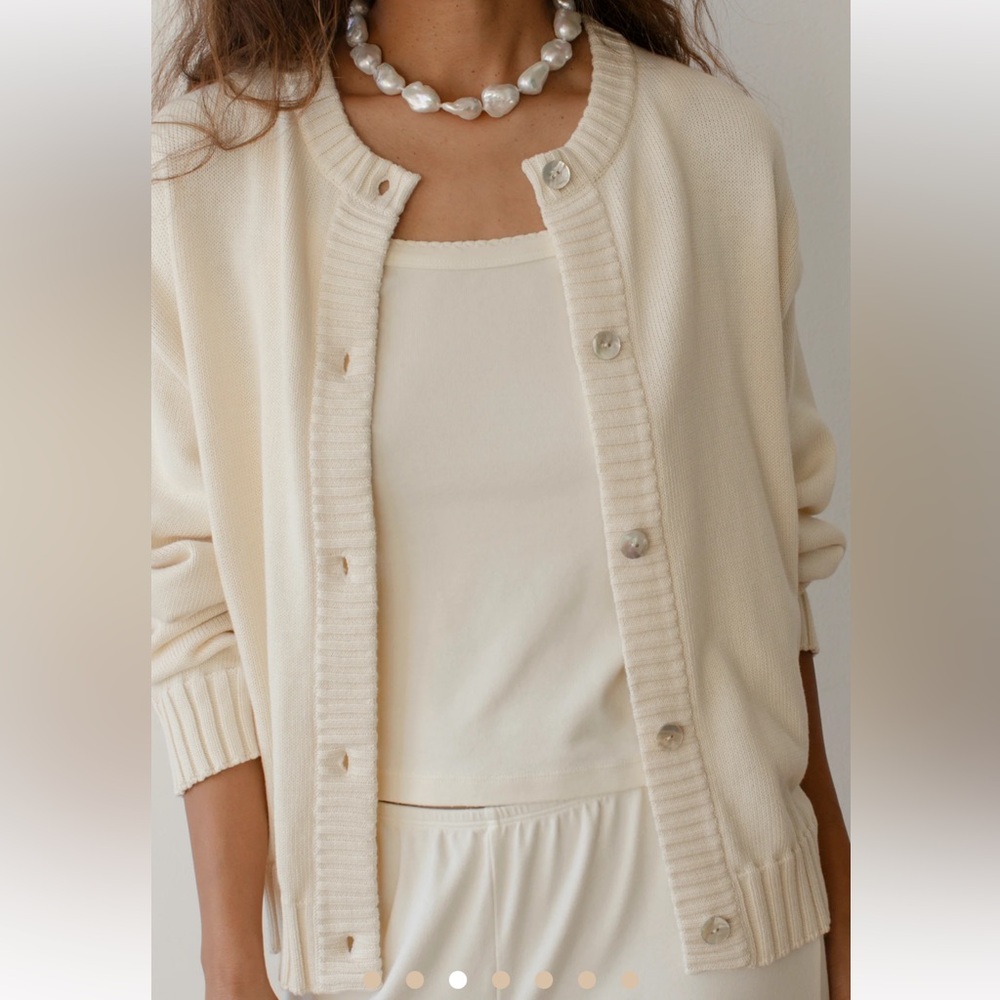 NWOT DONNI The Cotton Knit Cardigan - Picture 2 of 8